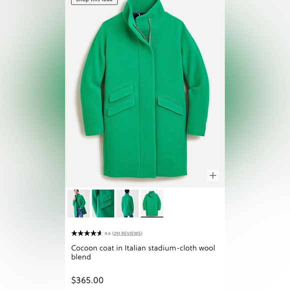 J. Crew Green Cocoon Coat - Picture 5 of 12